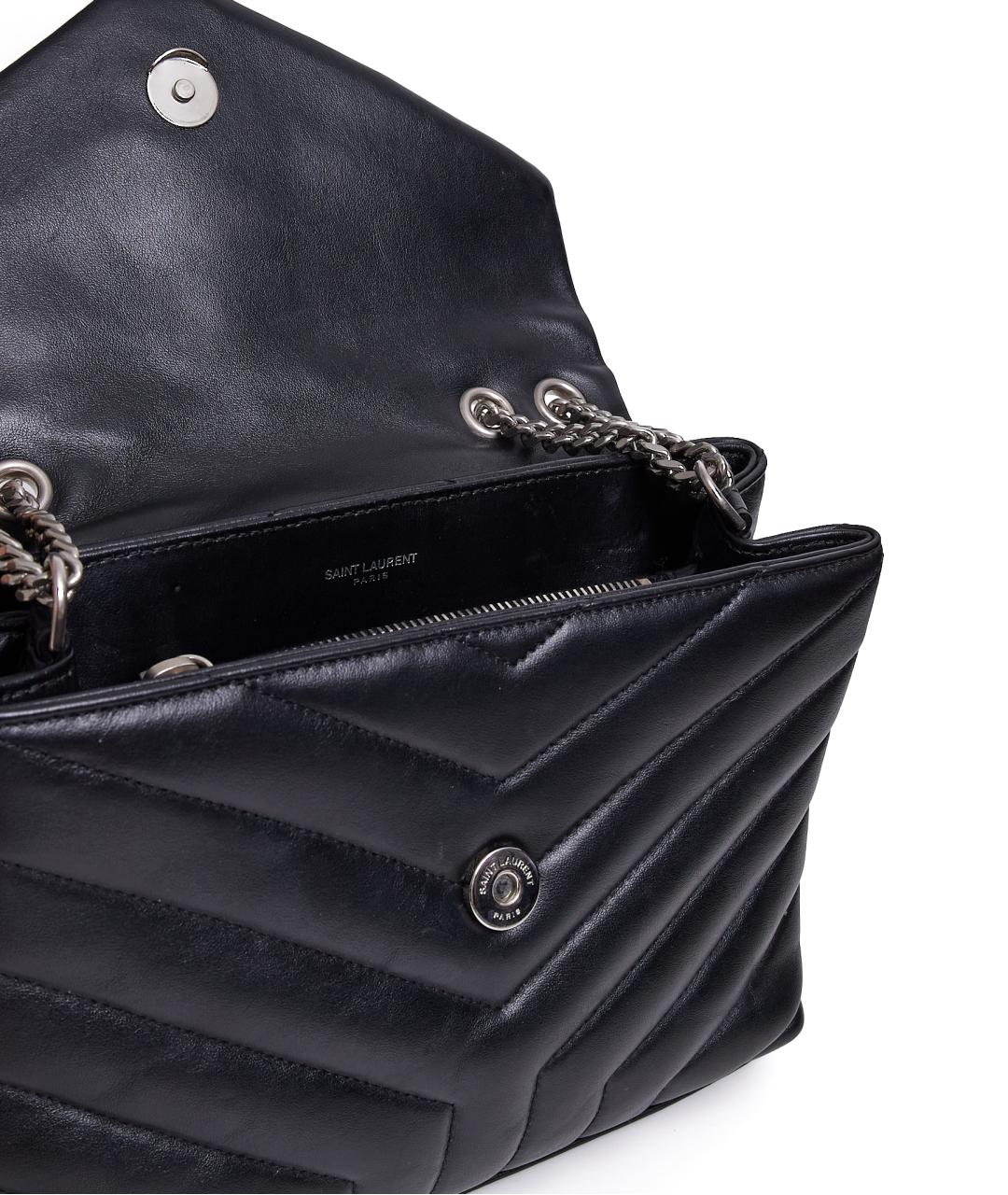 SAINT LAURENT Черная кожаная сумка через плечо, фото 6