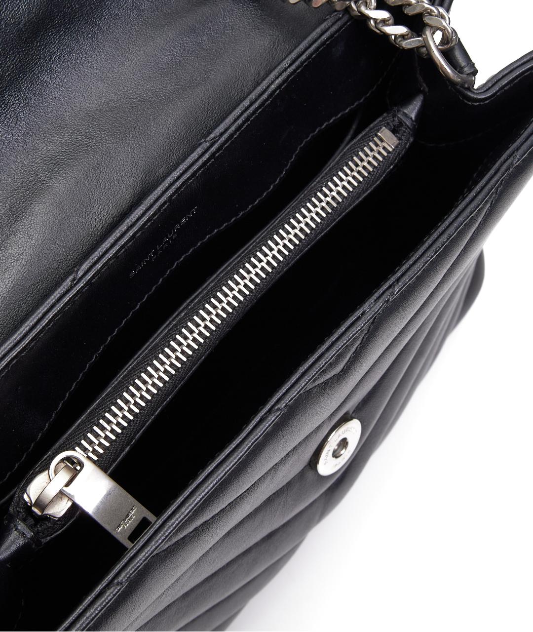 SAINT LAURENT Черная кожаная сумка через плечо, фото 7