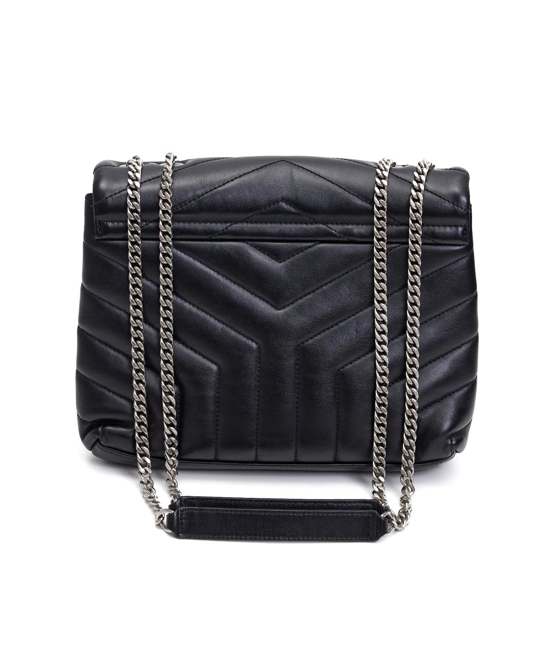 SAINT LAURENT Черная кожаная сумка через плечо, фото 3