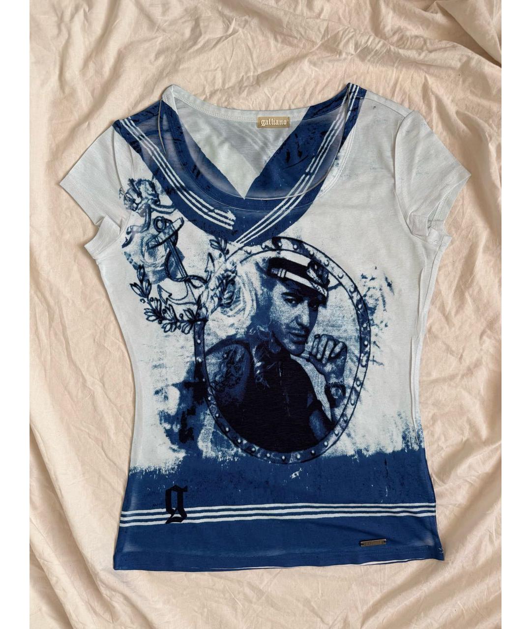 JOHN GALLIANO Голубая синтетическая футболка, фото 9