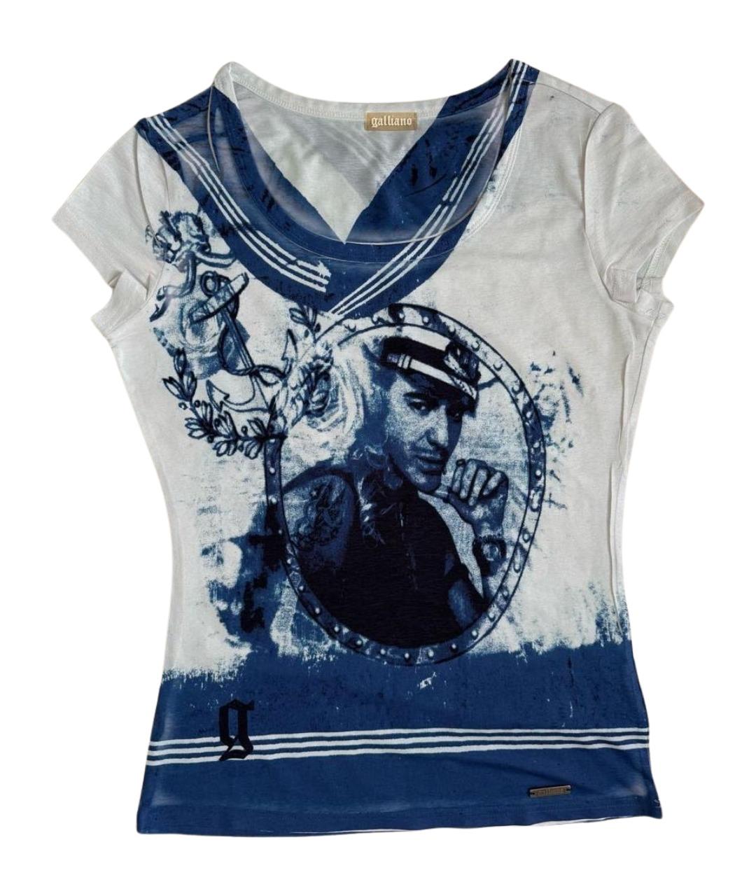 JOHN GALLIANO Голубая синтетическая футболка, фото 1