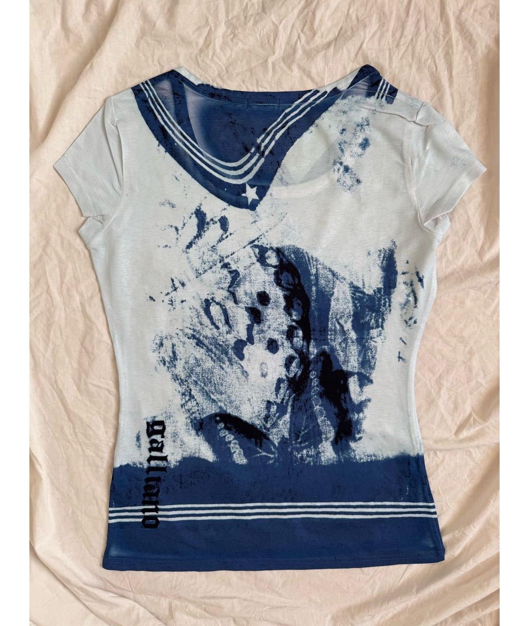 JOHN GALLIANO Голубая синтетическая футболка, фото 2