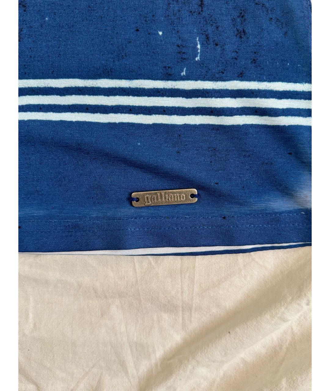 JOHN GALLIANO Голубая синтетическая футболка, фото 5