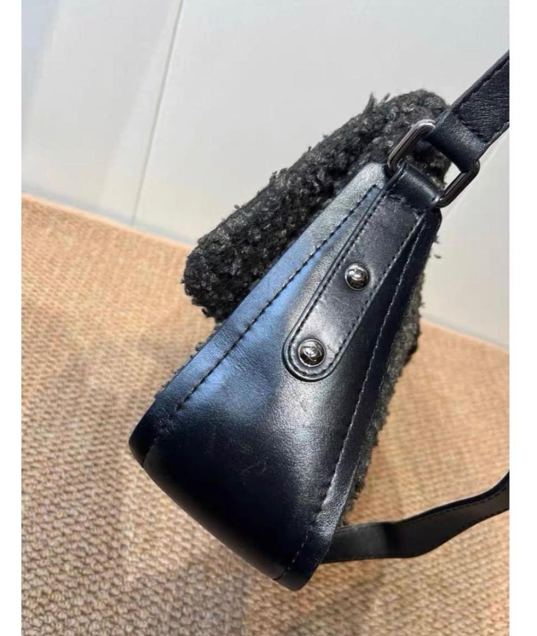 CHANEL Антрацитовая твидовая сумка через плечо, фото 7