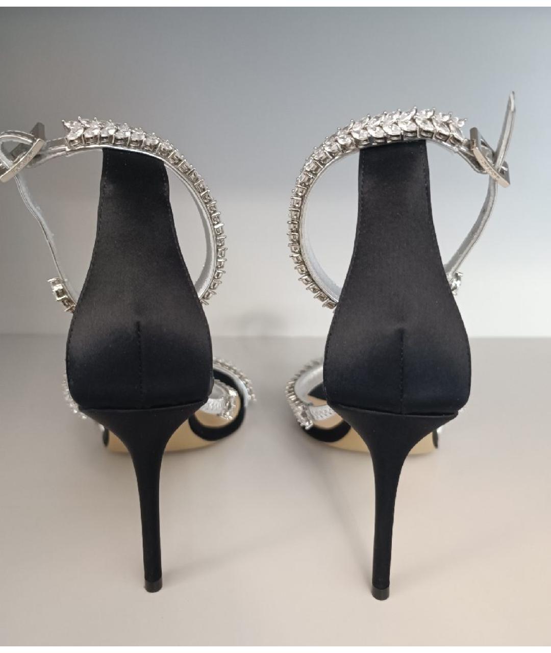 MACH&MACH Черные текстильные босоножки, фото 4