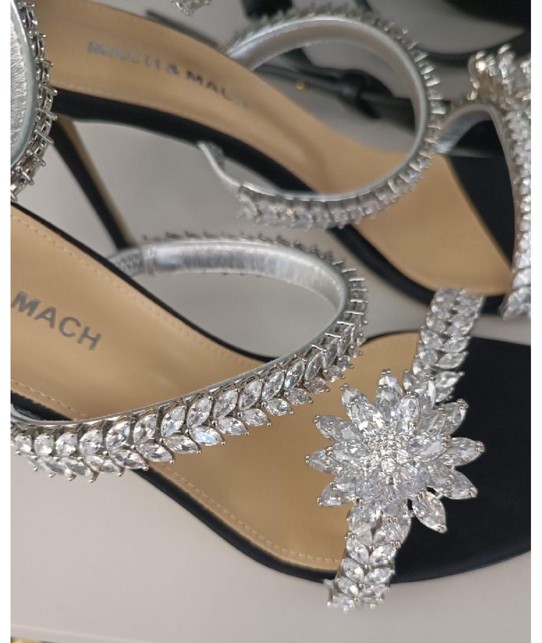 MACH&MACH Черные текстильные босоножки, фото 5