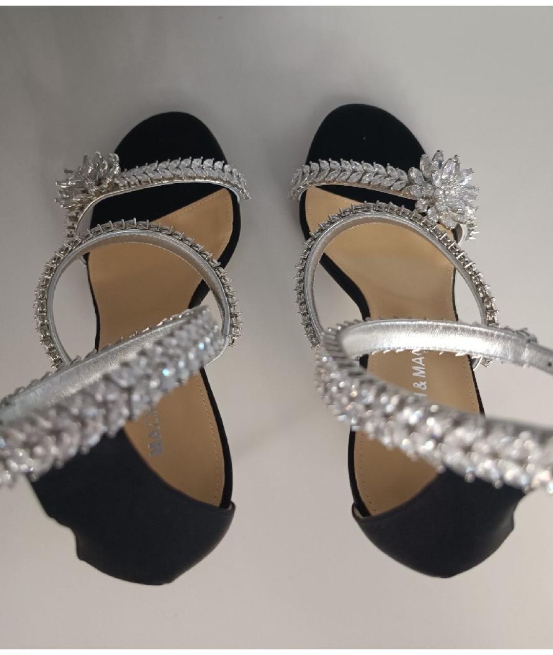 MACH&MACH Черные текстильные босоножки, фото 3