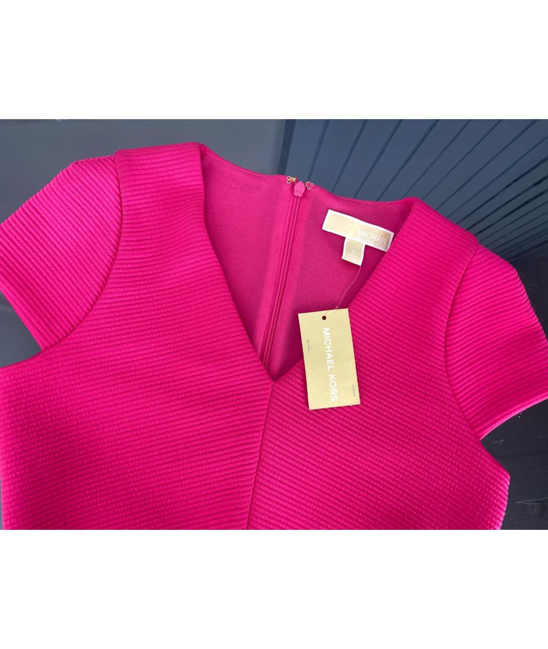 MICHAEL MICHAEL KORS Розовое полиэстеровое коктейльное платье, фото 3