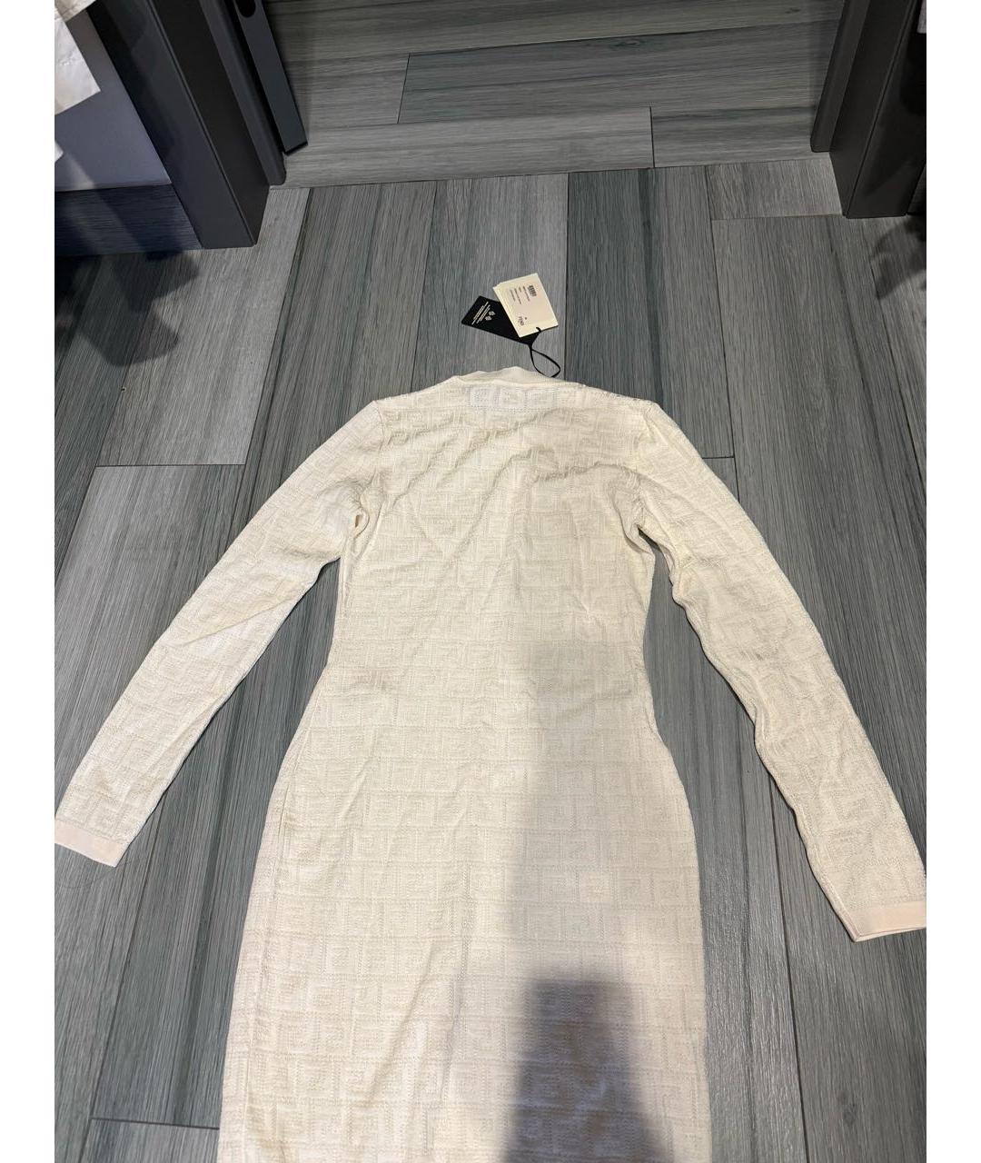 FENDI Белое хлопковое повседневное платье, фото 2