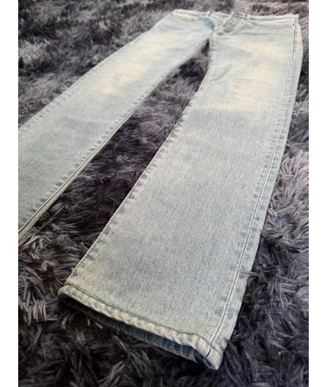 SAINT LAURENT Голубые хлопковые джинсы скинни, фото 5