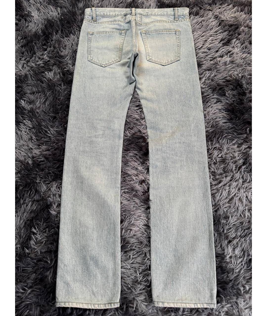SAINT LAURENT Голубые хлопковые джинсы скинни, фото 2