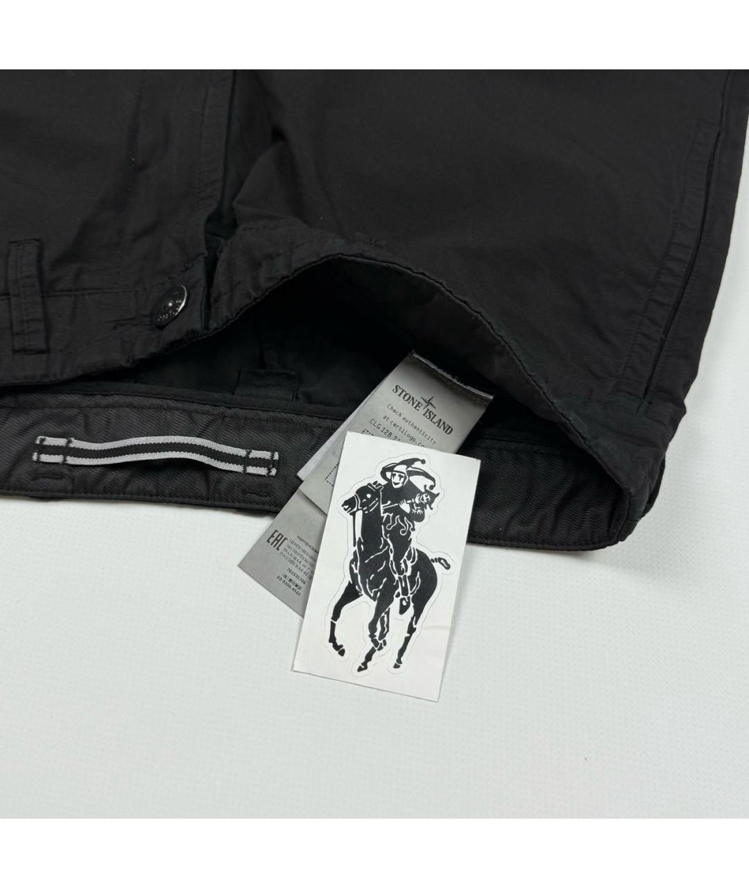 STONE ISLAND Черные хлопковые повседневные брюки, фото 5