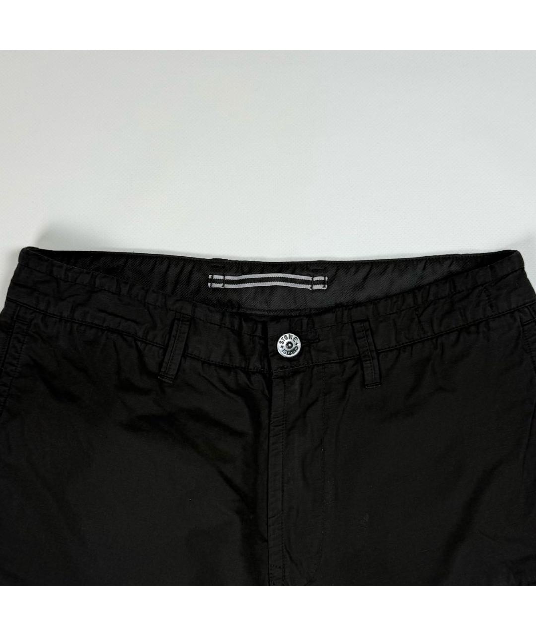 STONE ISLAND Черные хлопковые повседневные брюки, фото 3