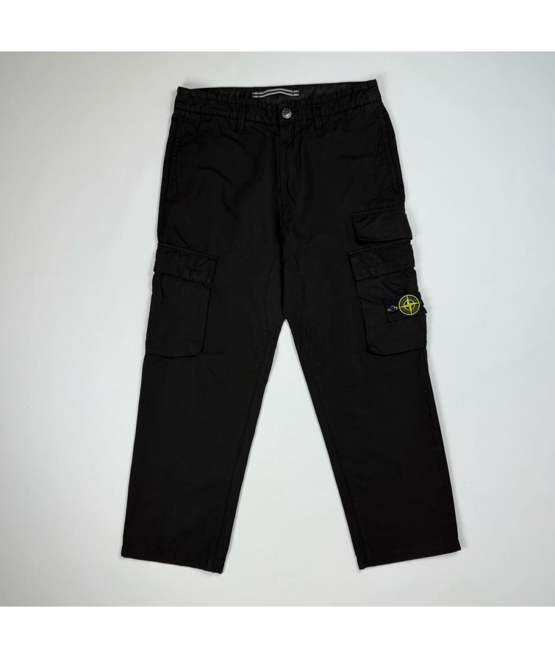 STONE ISLAND Черные хлопковые повседневные брюки, фото 6