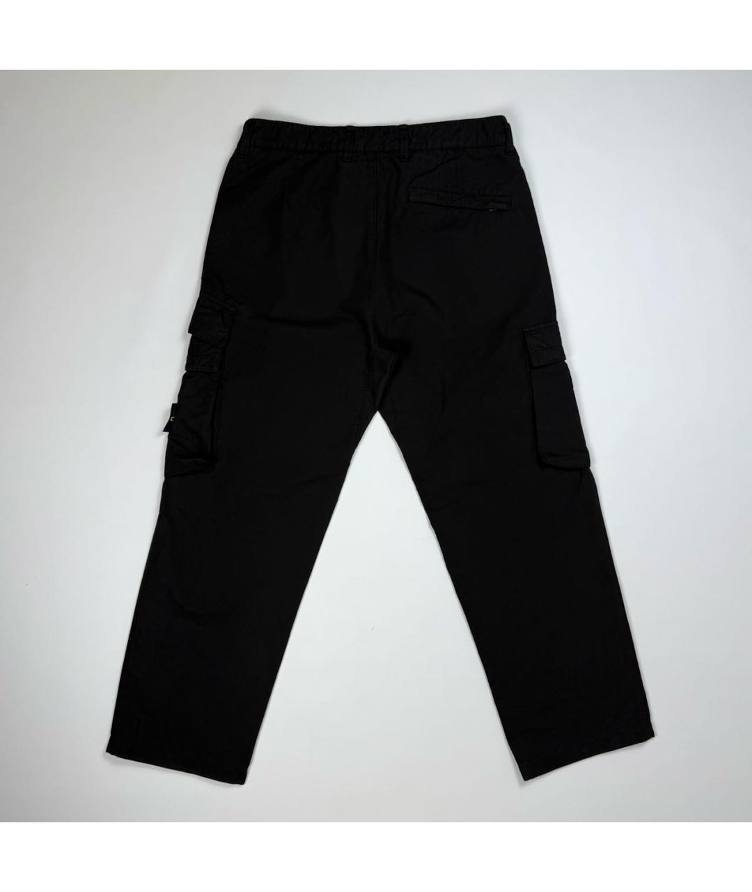 STONE ISLAND Черные хлопковые повседневные брюки, фото 2