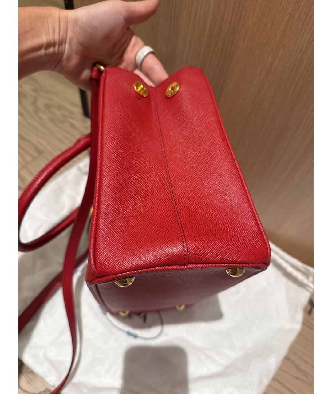 PRADA Красная кожаная сумка с короткими ручками, фото 8