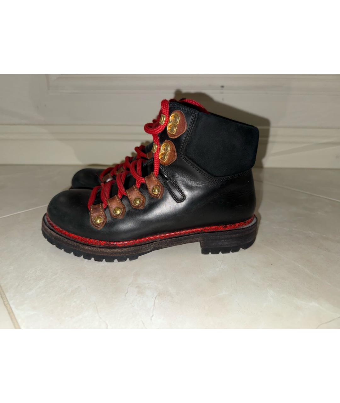 LOUIS VUITTON Черные кожаные ботинки, фото 3