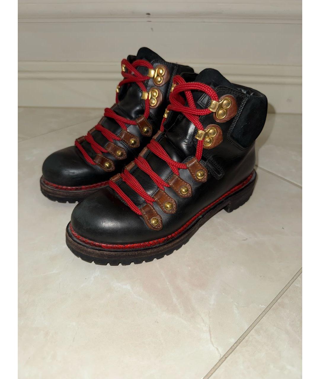 LOUIS VUITTON Черные кожаные ботинки, фото 2