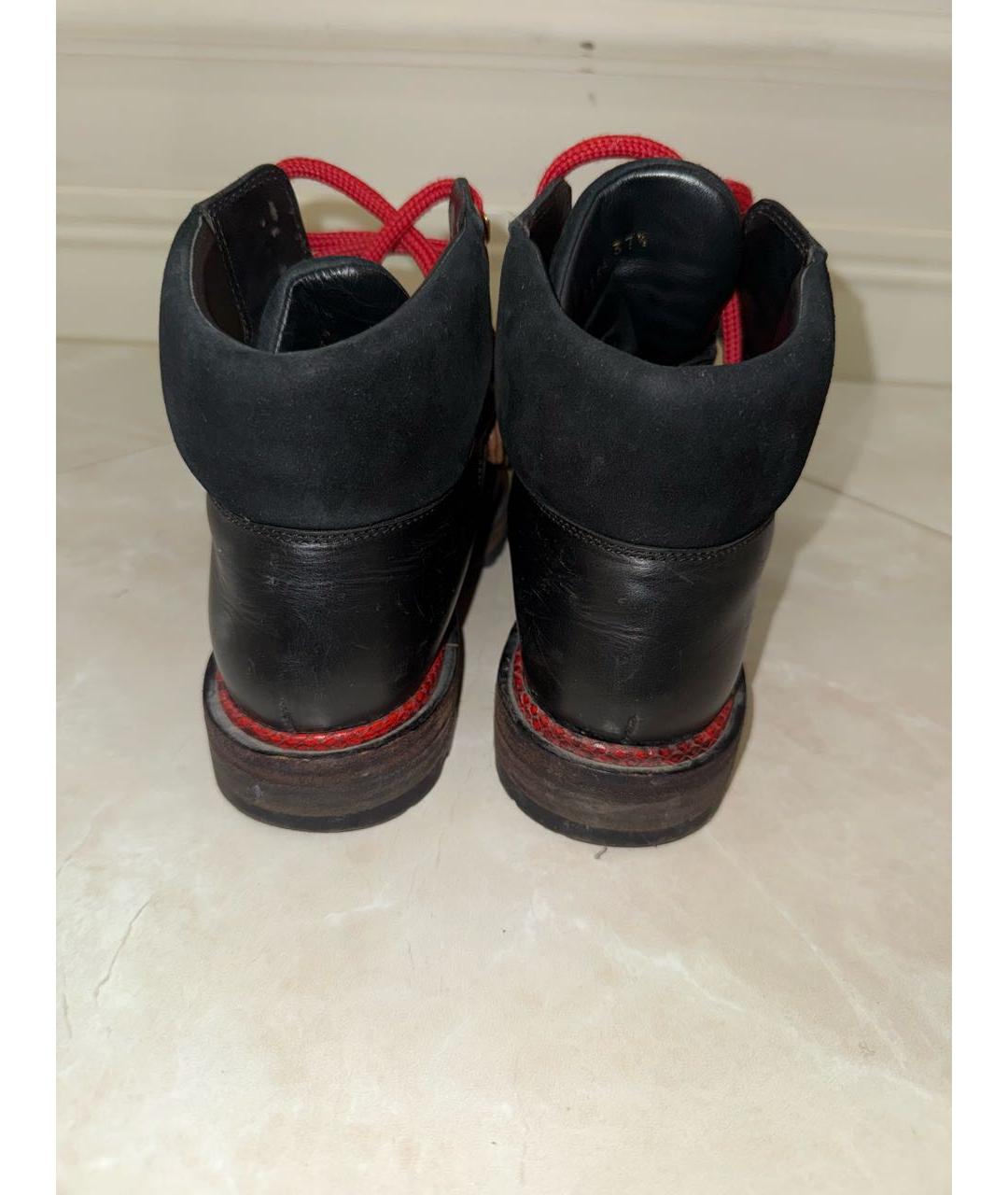 LOUIS VUITTON Черные кожаные ботинки, фото 4