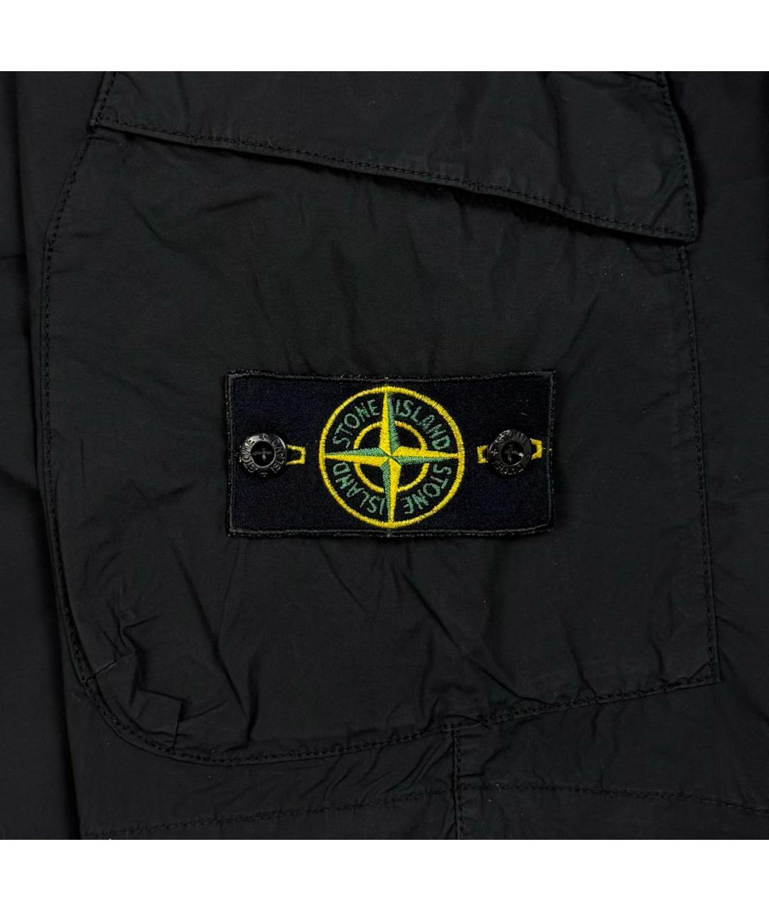 STONE ISLAND Черные хлопковые шорты, фото 4
