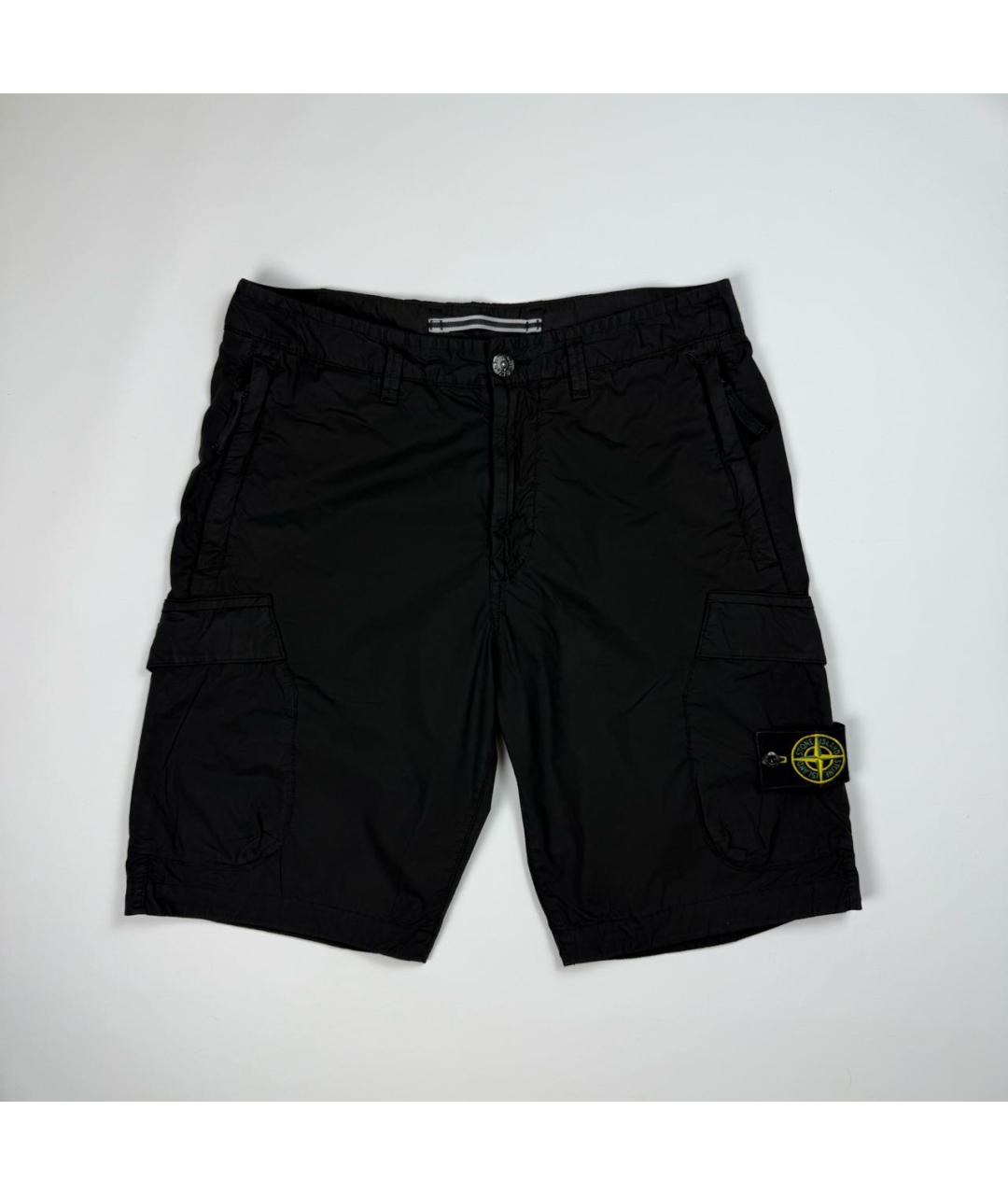 STONE ISLAND Черные хлопковые шорты, фото 6