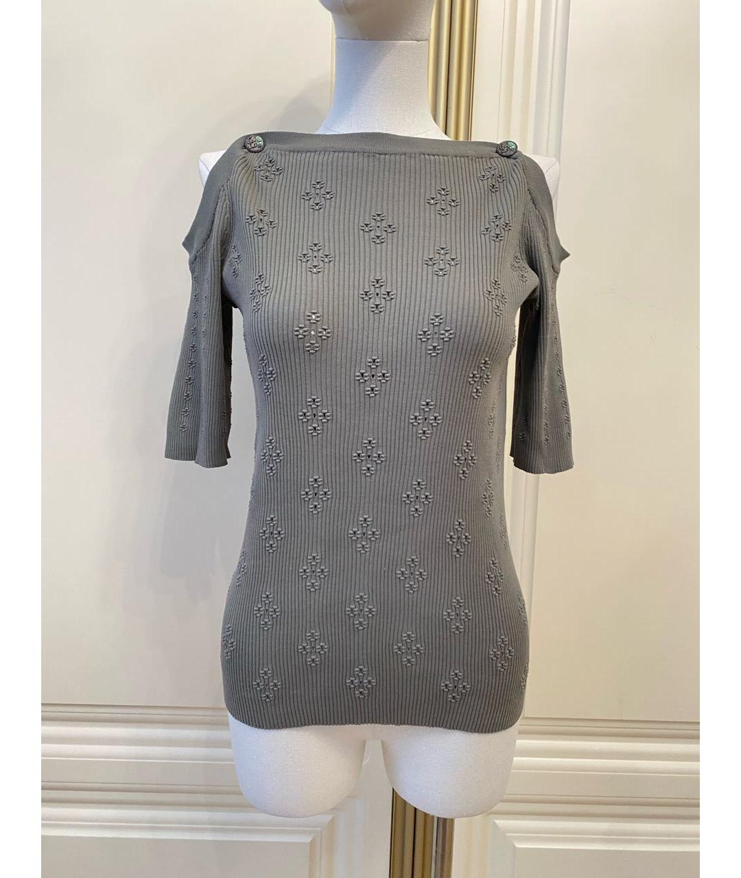 CHANEL Хаки хлопковый джемпер / свитер, фото 9