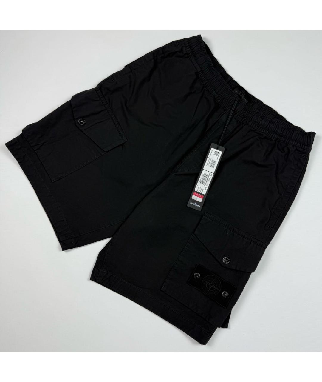 STONE ISLAND Черные шорты, фото 2