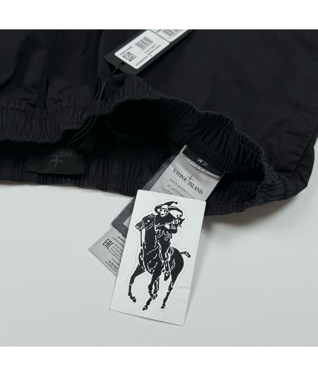 STONE ISLAND Черные шорты, фото 5