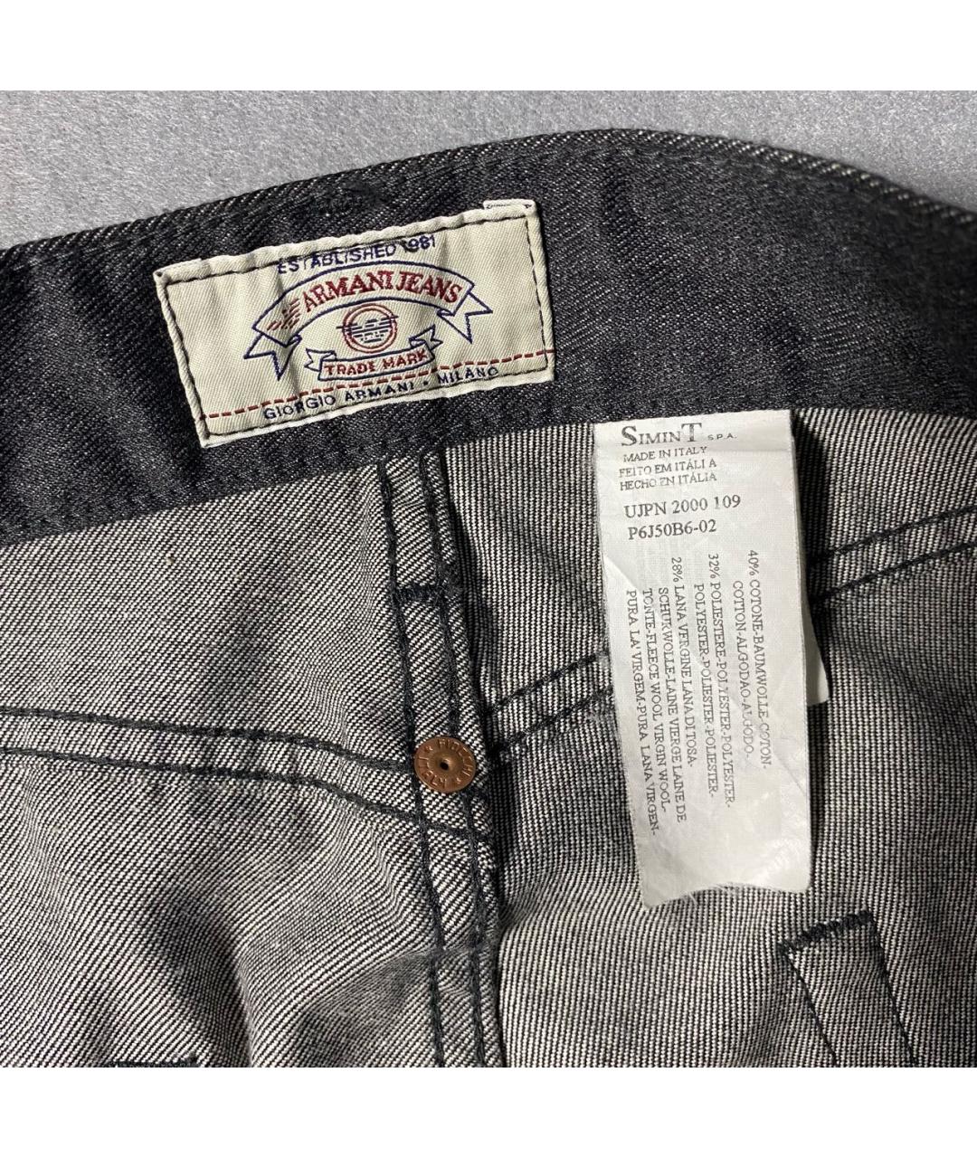 ARMANI JEANS Антрацитовые хлопко-полиэстеровые джинсы, фото 4