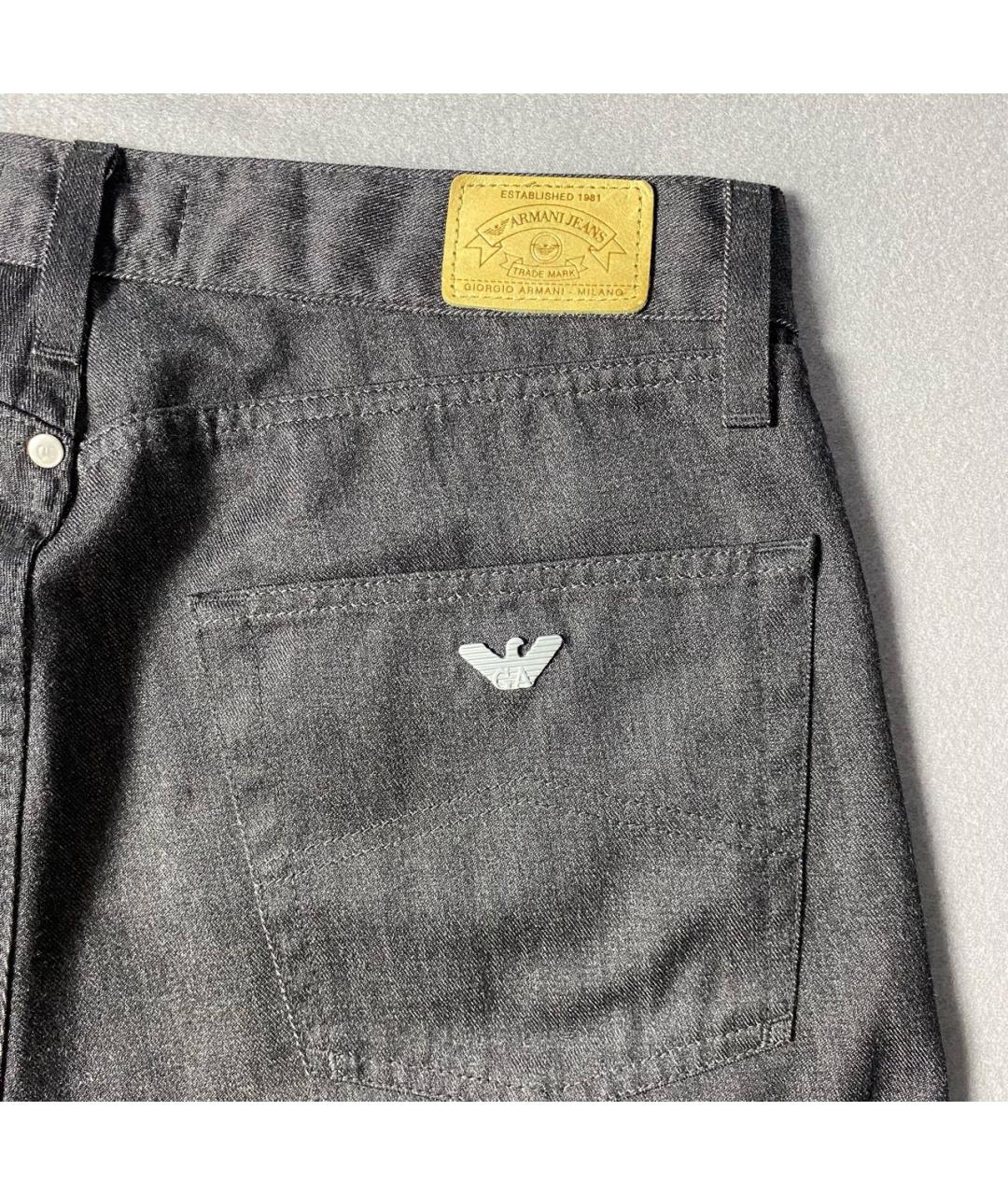 ARMANI JEANS Антрацитовые хлопко-полиэстеровые джинсы, фото 3