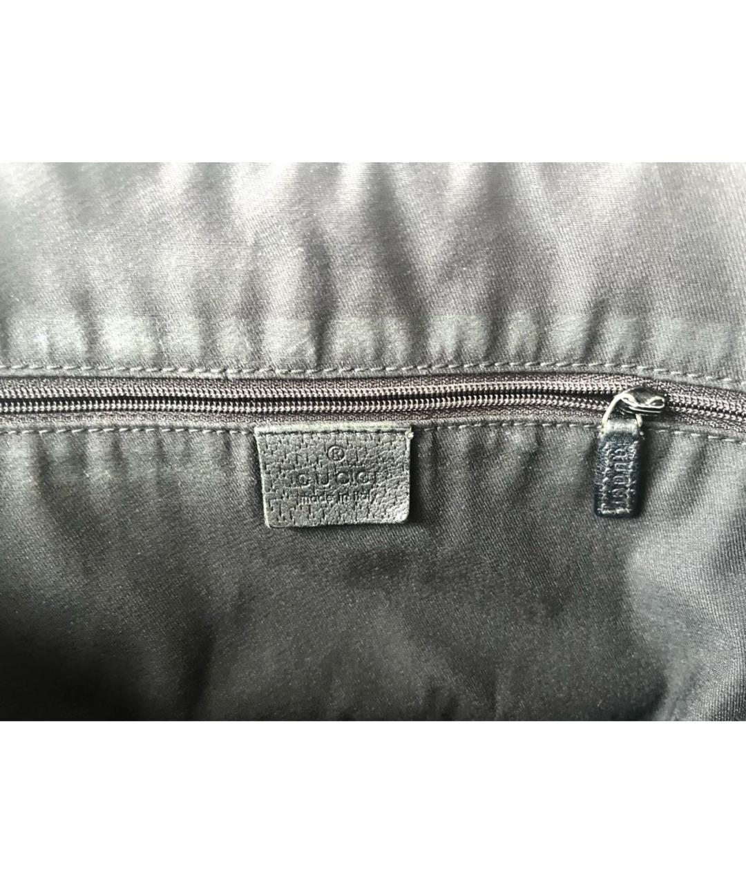 GUCCI Черная хлопковая сумка тоут, фото 5