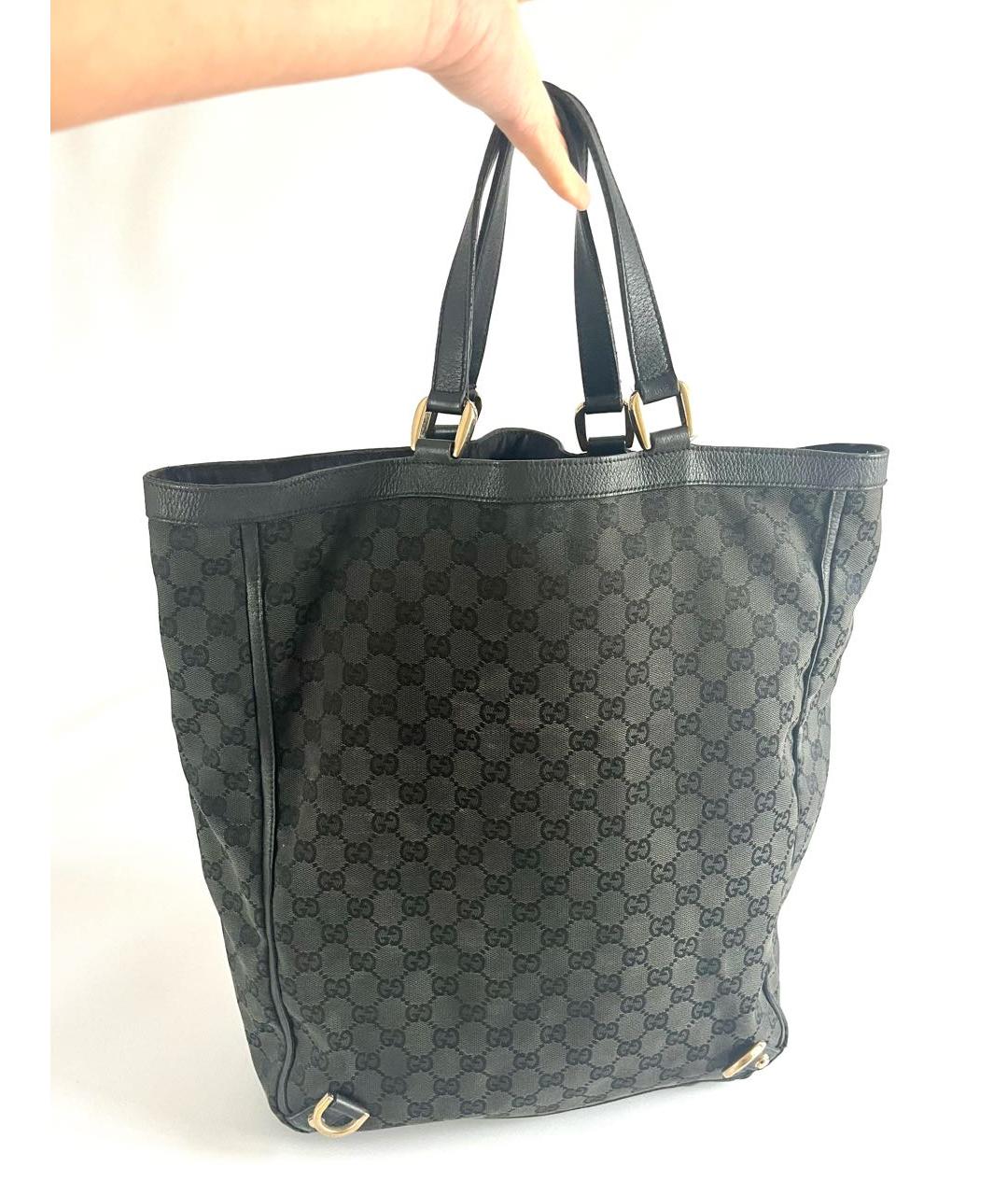 GUCCI Черная хлопковая сумка тоут, фото 8