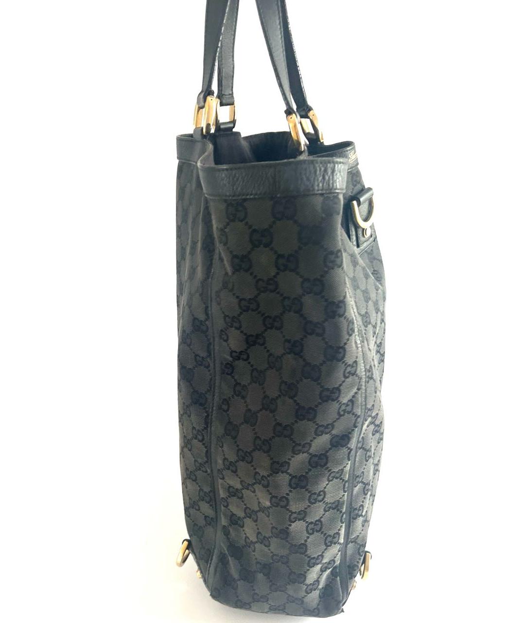 GUCCI Черная хлопковая сумка тоут, фото 2