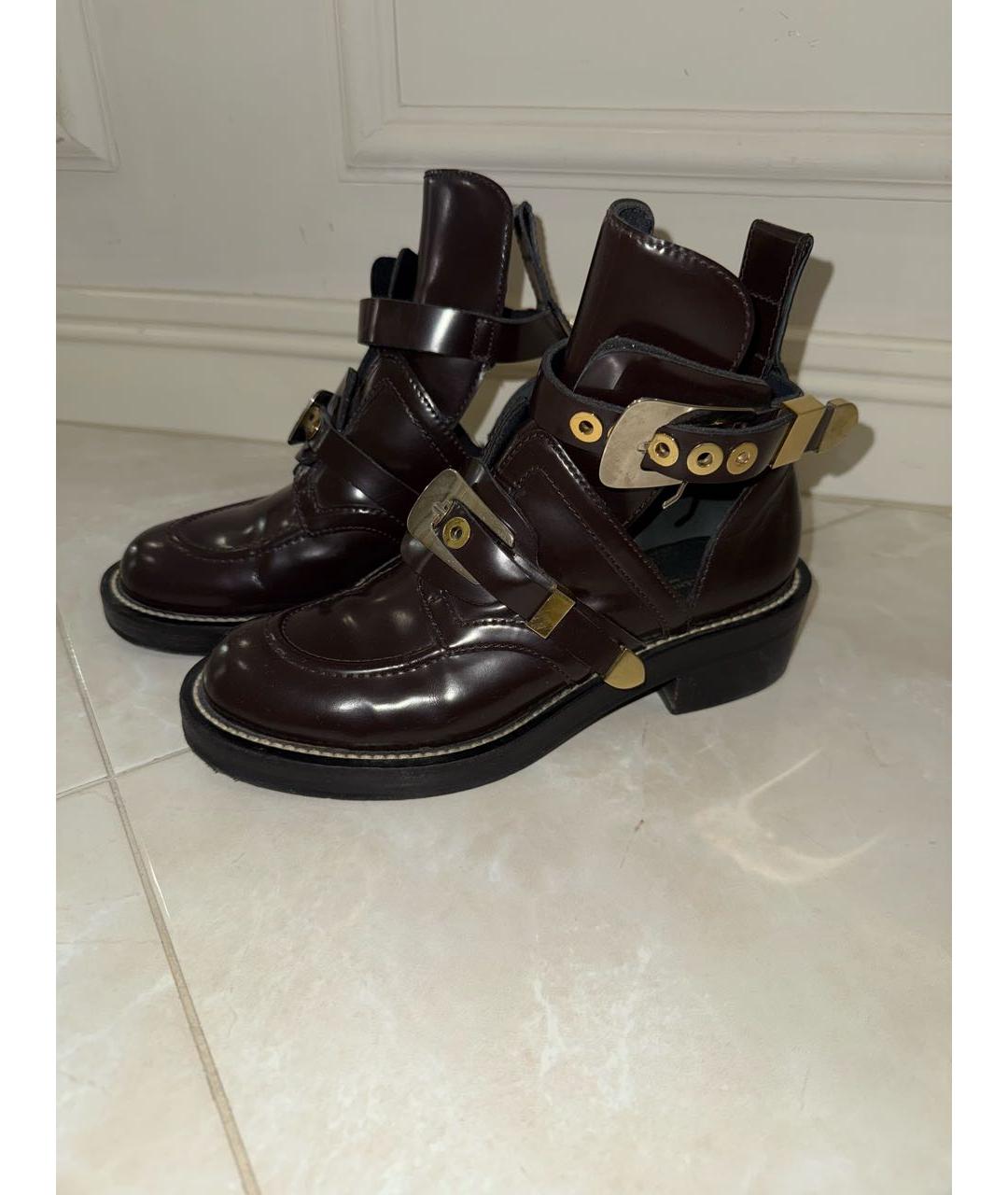 BALENCIAGA Коричневые кожаные ботинки, фото 4