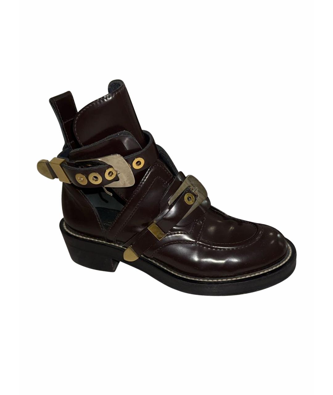 BALENCIAGA Коричневые кожаные ботинки, фото 1