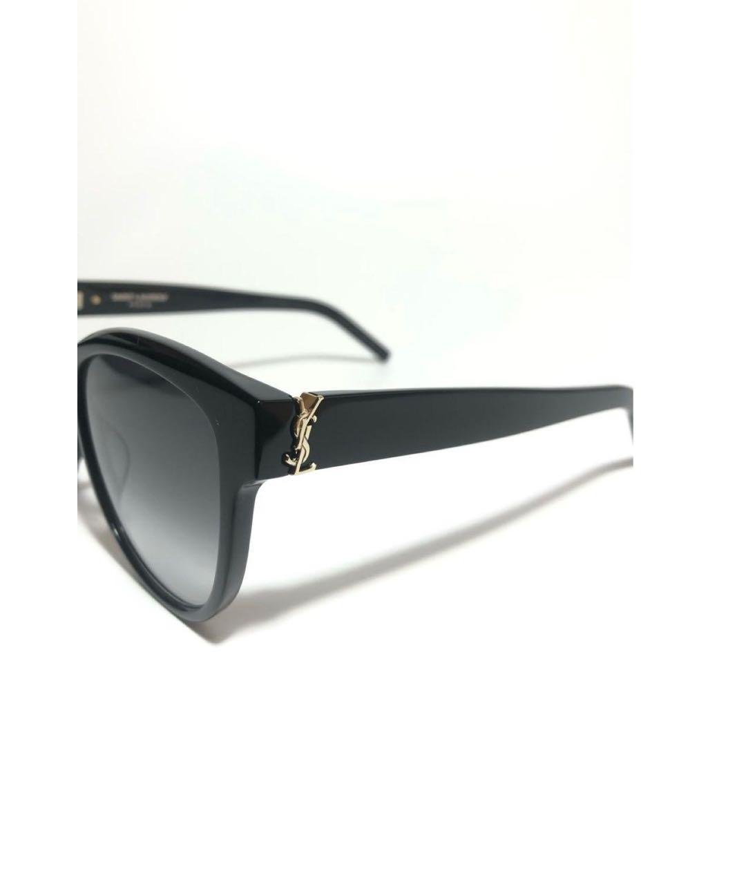 SAINT LAURENT Черные пластиковые солнцезащитные очки, фото 3
