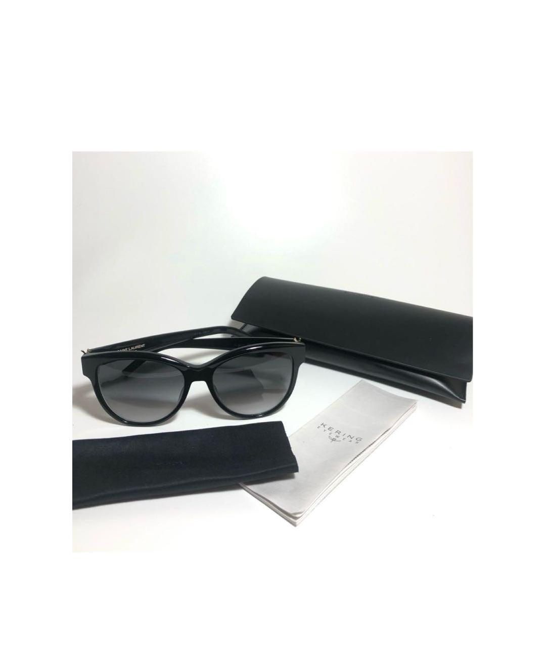 SAINT LAURENT Черные пластиковые солнцезащитные очки, фото 4
