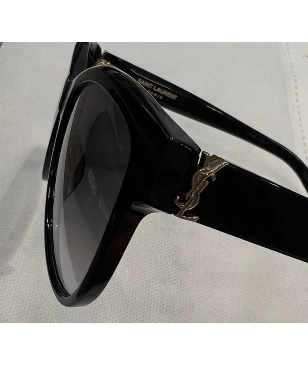 SAINT LAURENT Черные пластиковые солнцезащитные очки, фото 6