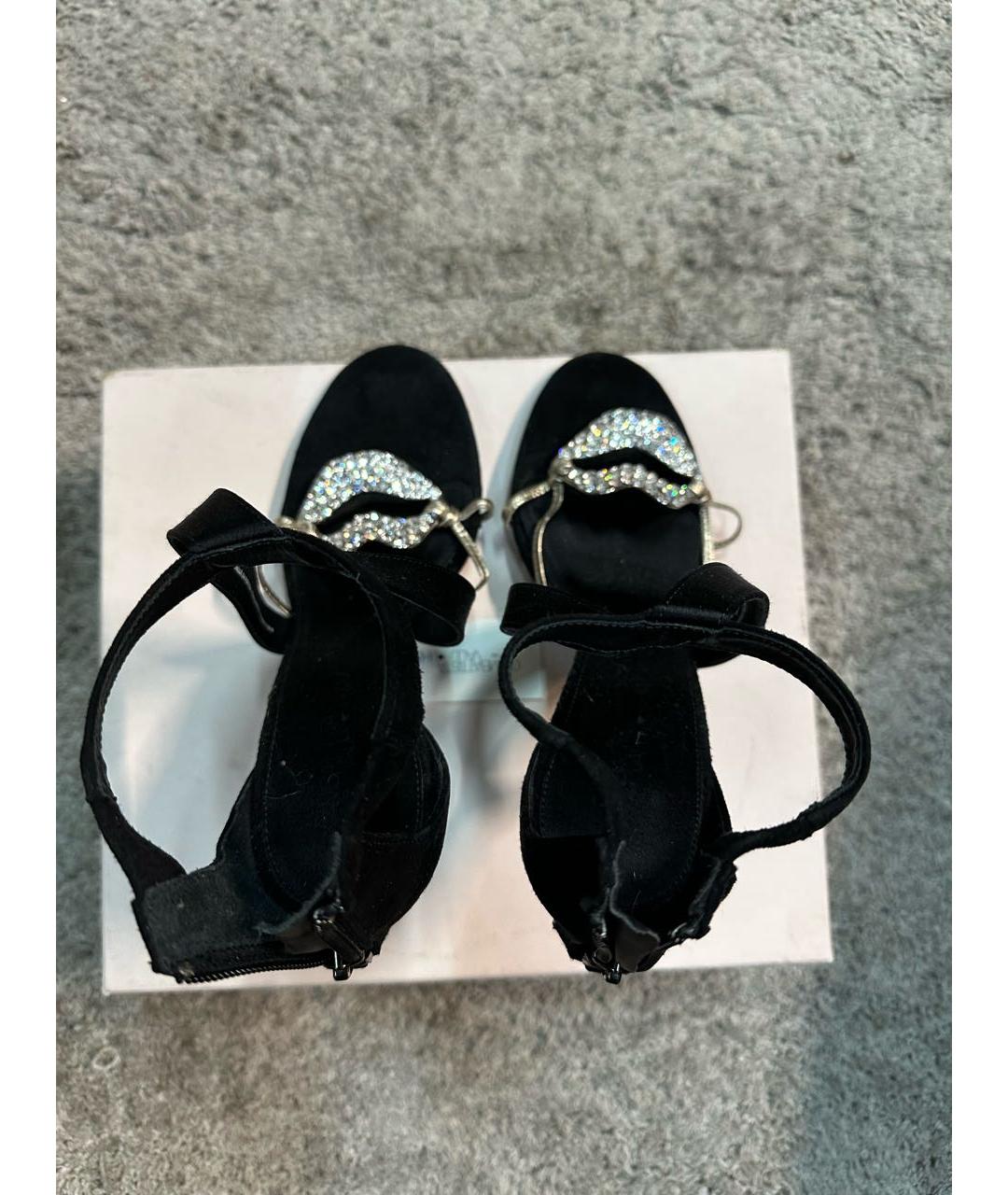 GIAMBATTISTA VALLI Черные текстильные босоножки, фото 3