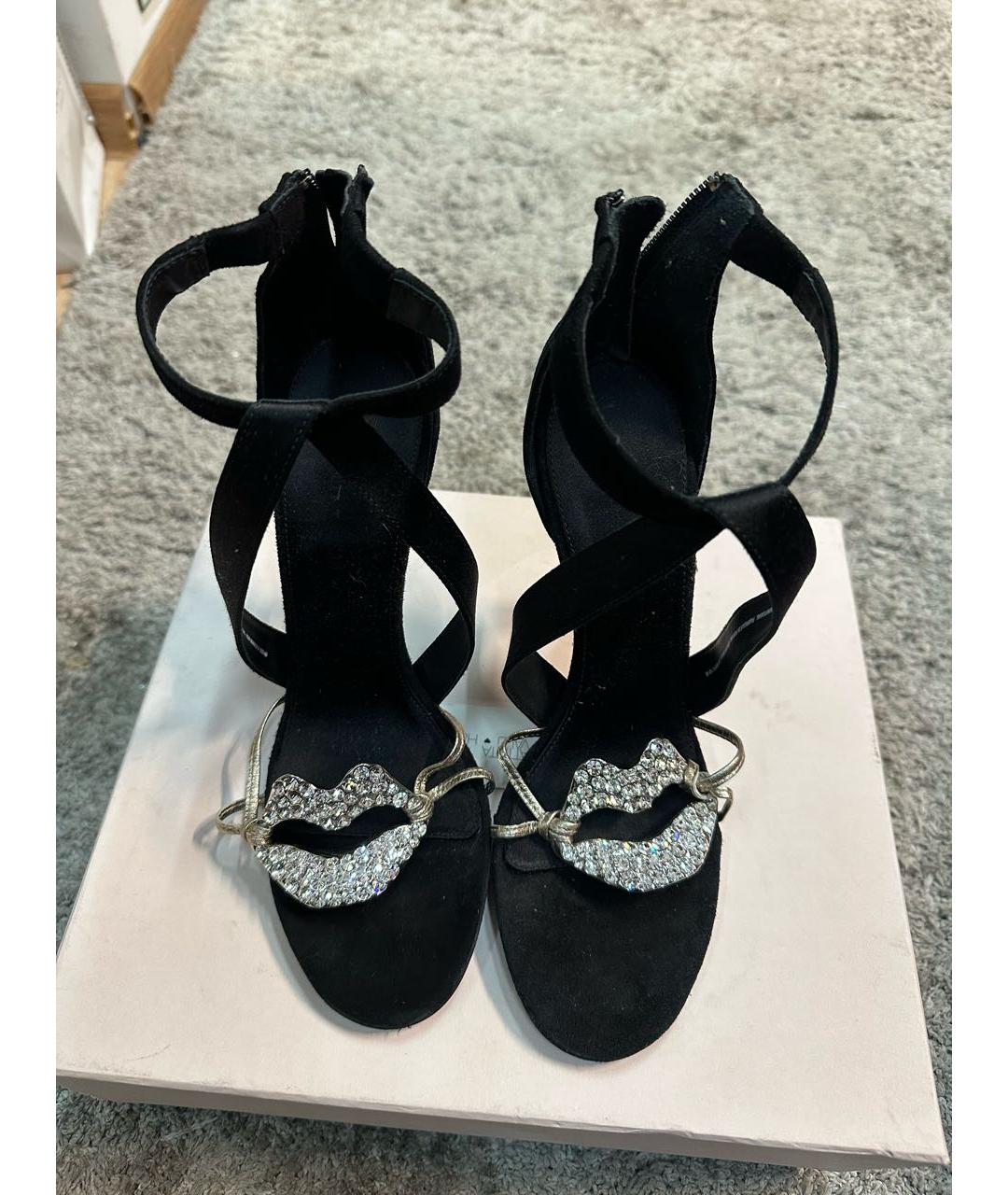 GIAMBATTISTA VALLI Черные текстильные босоножки, фото 2