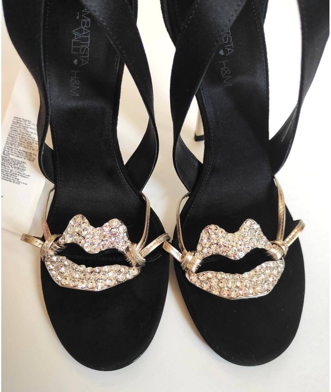 GIAMBATTISTA VALLI Черные текстильные босоножки, фото 5