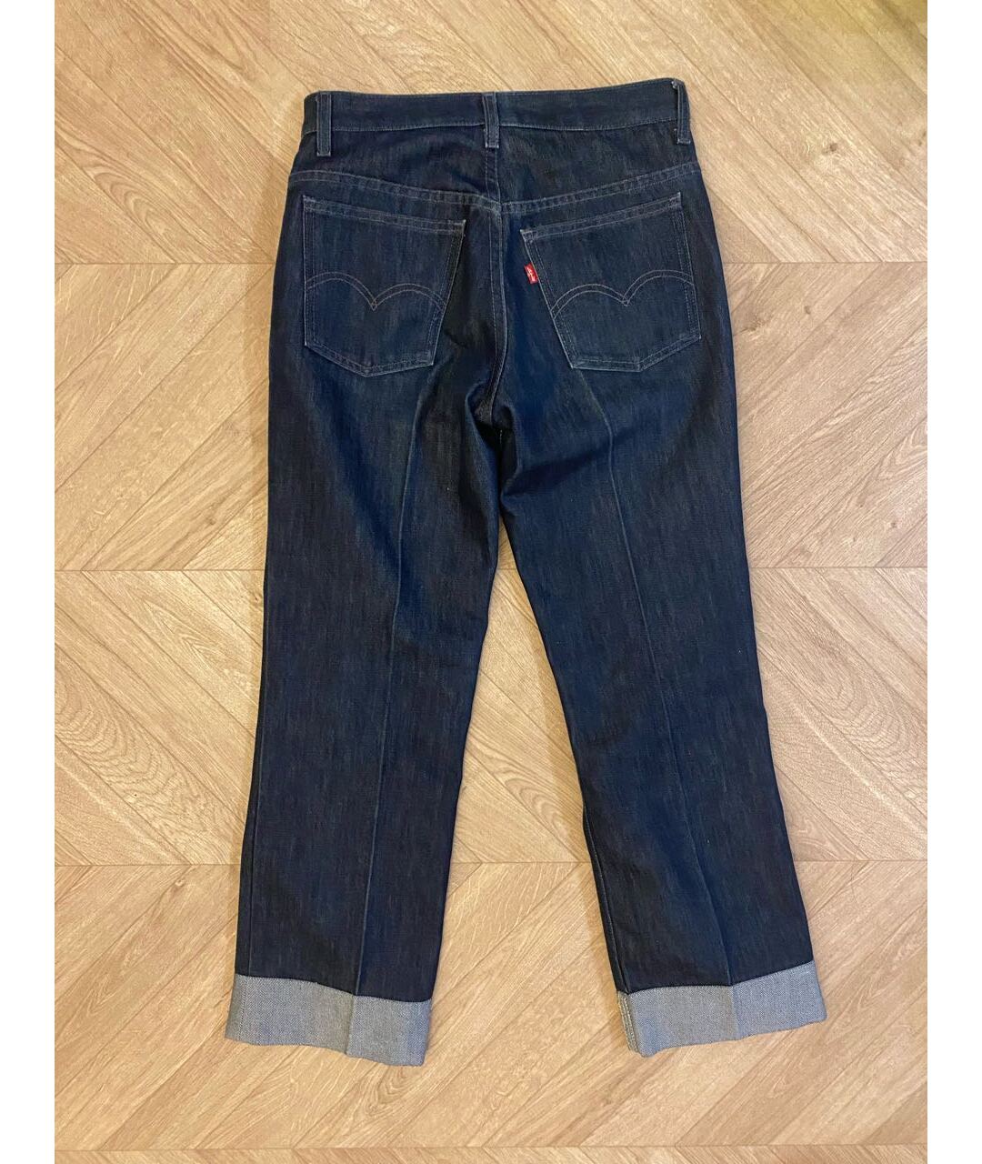 LEVI'S Темно-синие хлопковые прямые джинсы, фото 3