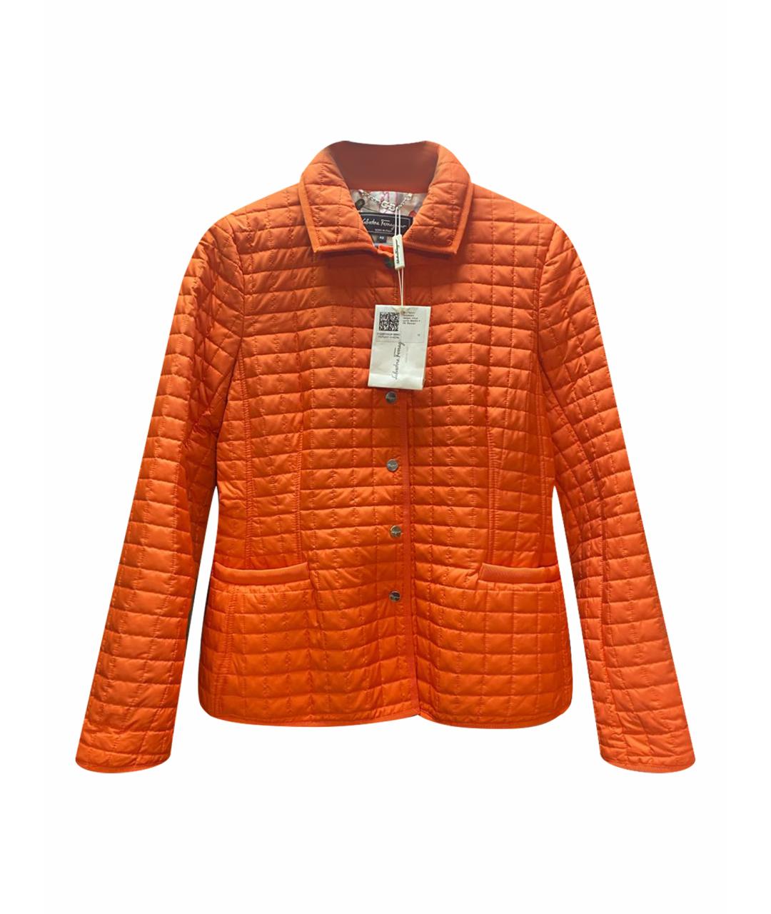 FERRAGAMO Оранжевая полиэстеровая куртка, фото 1
