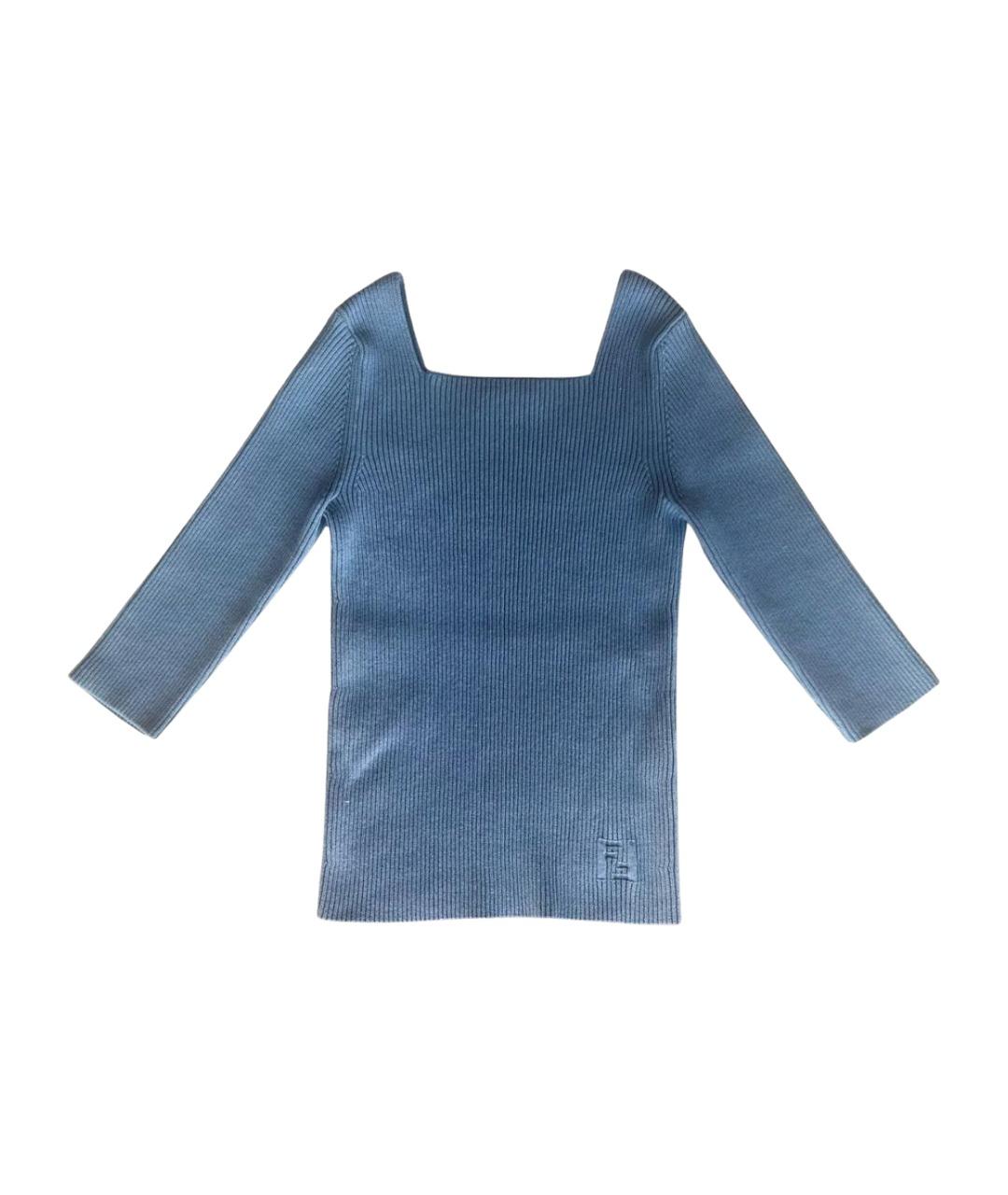 KENZO Голубой хлопковый джемпер / свитер, фото 1