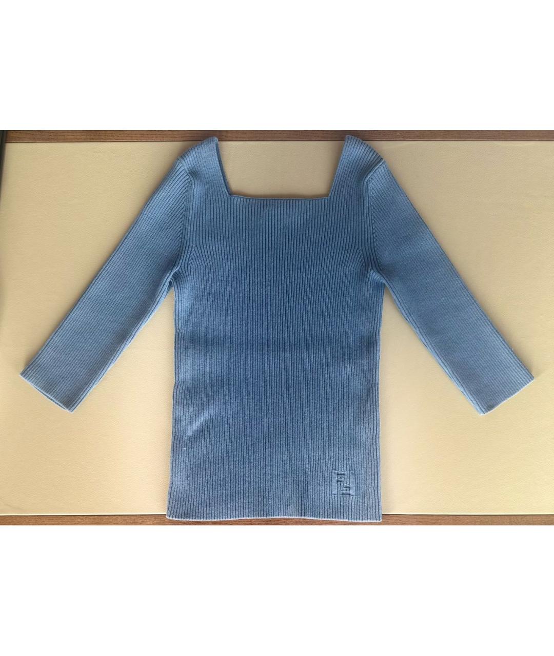 KENZO Голубой хлопковый джемпер / свитер, фото 6