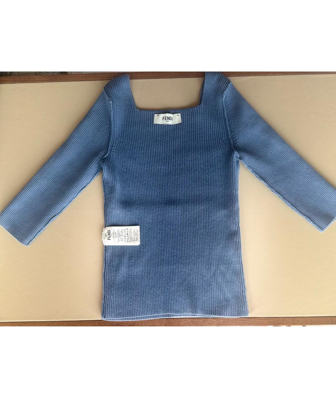 KENZO Голубой хлопковый джемпер / свитер, фото 3