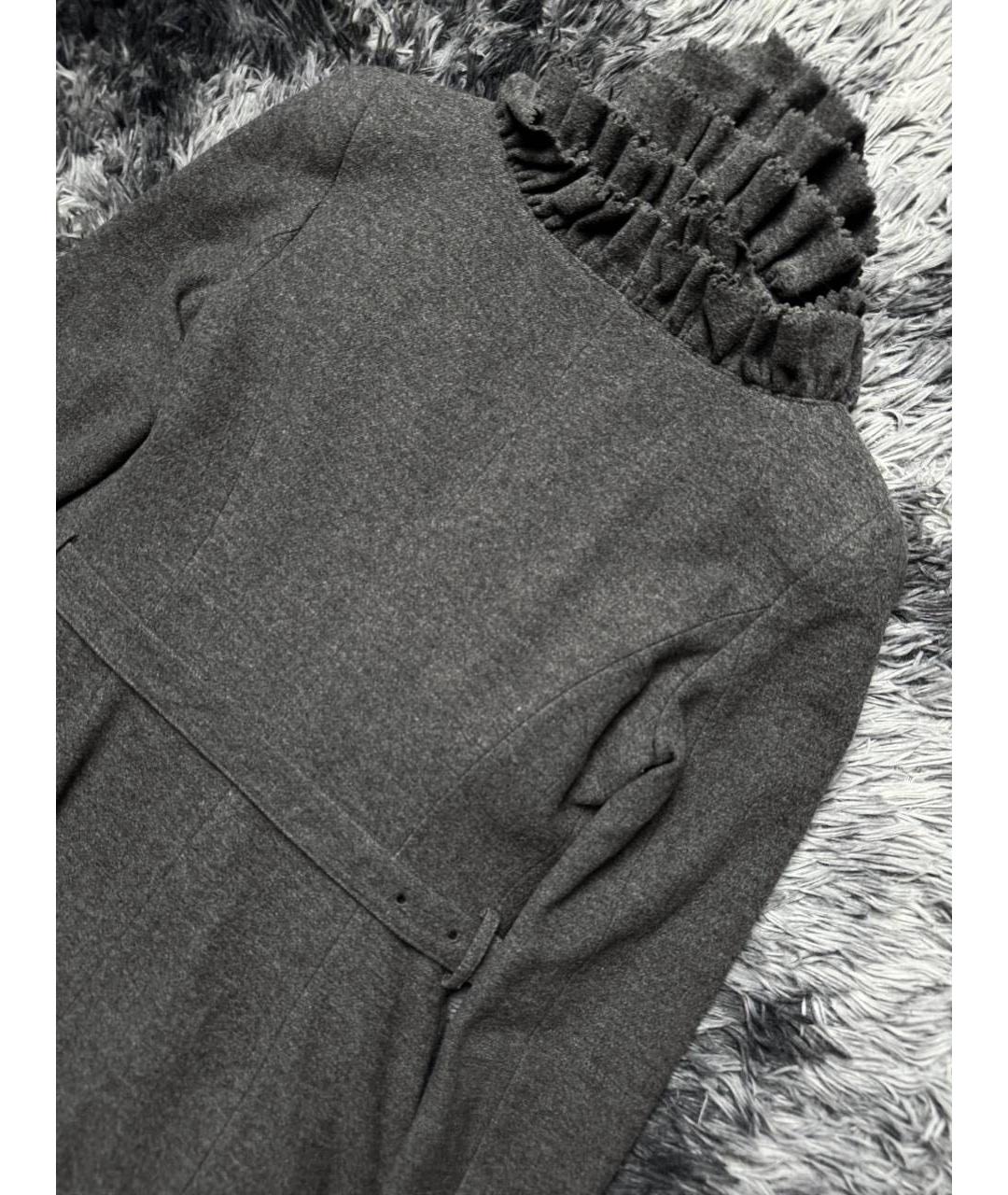 ROBERTO CAVALLI Серое шерстяное пальто, фото 3