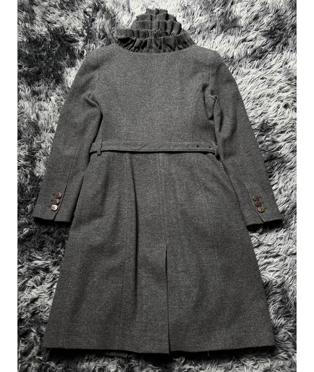 ROBERTO CAVALLI Серое шерстяное пальто, фото 2