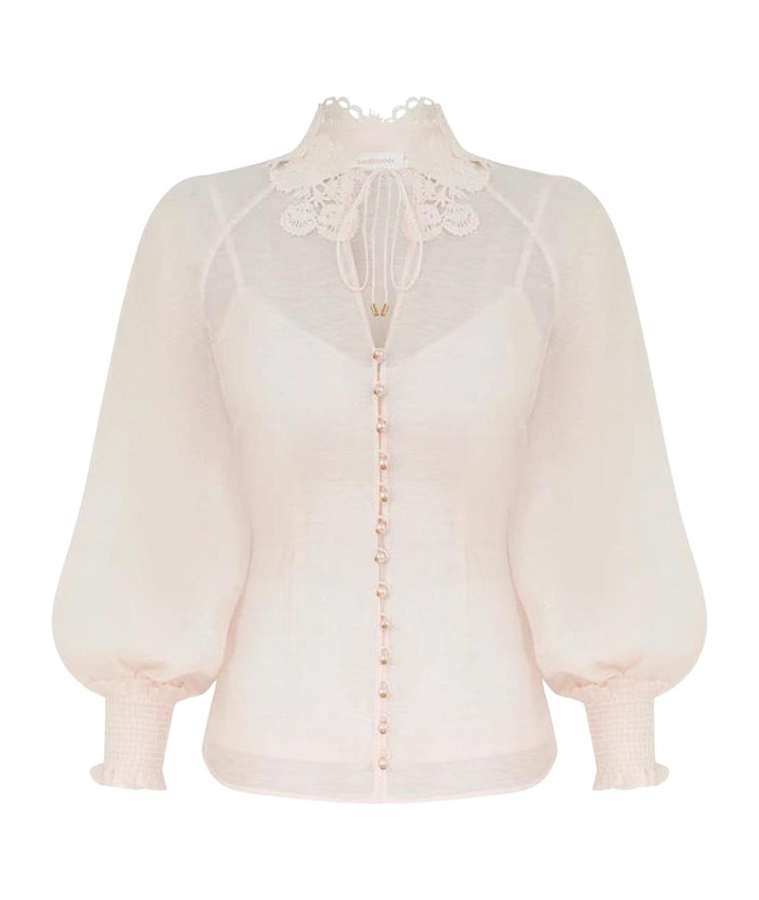 ZIMMERMANN Розовая льняная блузы, фото 1