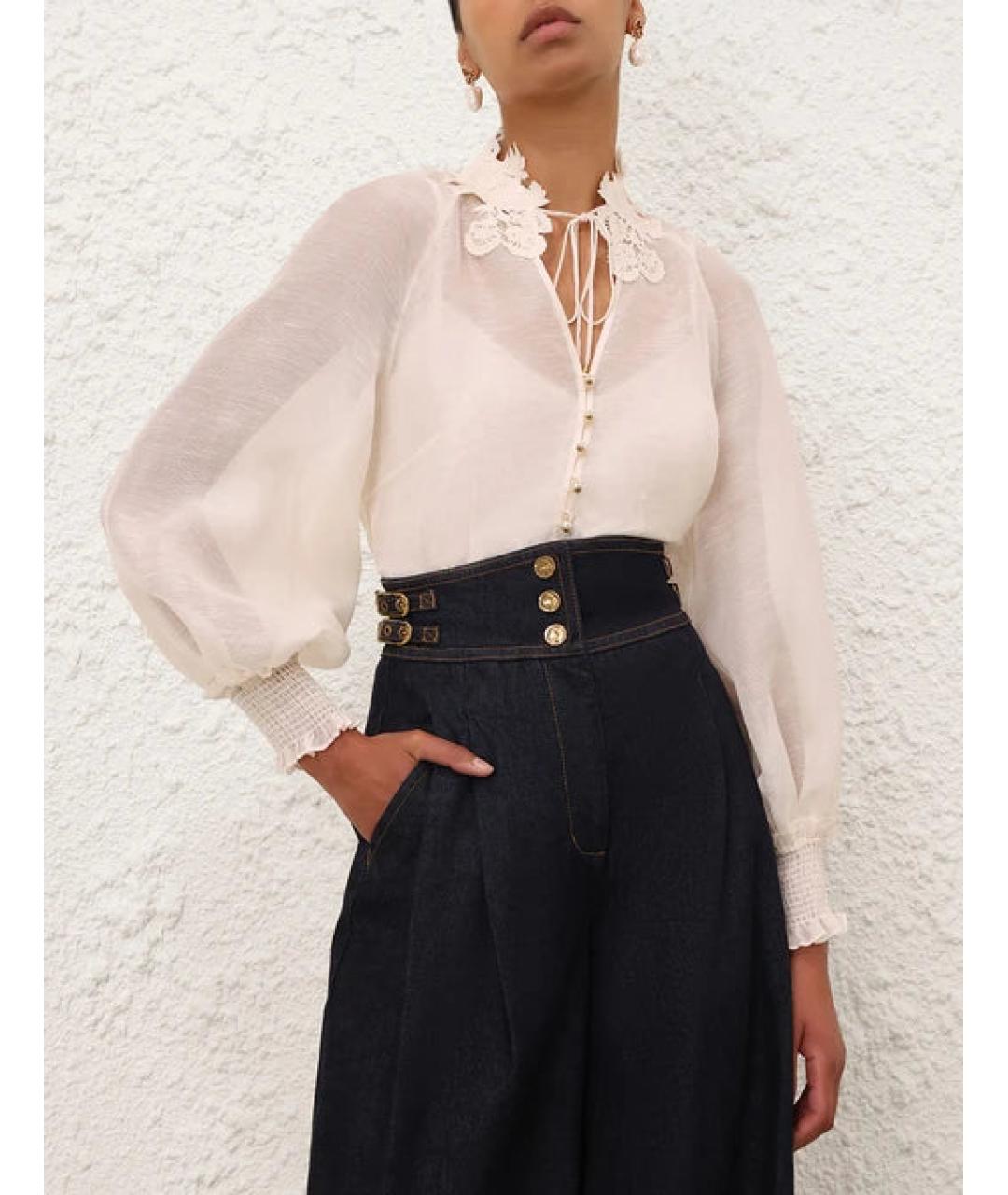 ZIMMERMANN Розовая льняная блузы, фото 2